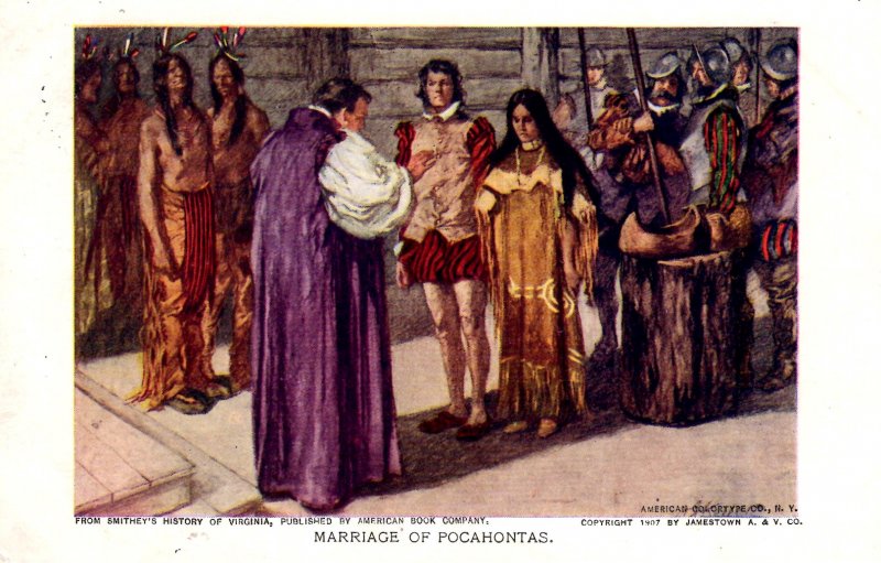 Virginia - The Marriage of Pocahontas - in Jamestown - c1908