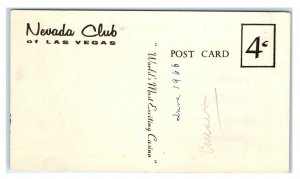 LAS VEGAS, NV ~ NEVADA CLUB I'm on My Way Home Flat Busted c1960s Postcard