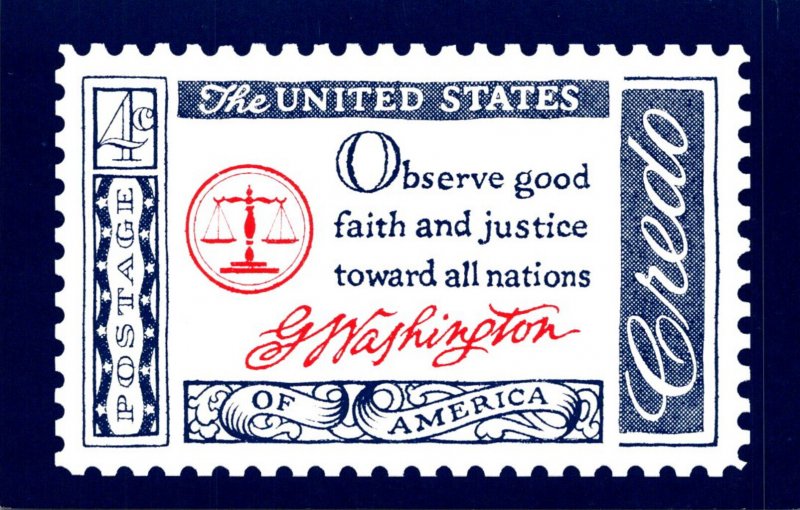 Stamps On Postcards The Washington Credo