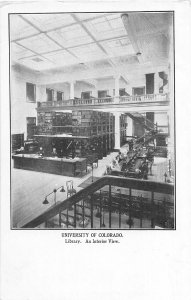H69/ Boulder Colorado Postcard c1910 University Interior Library  138 