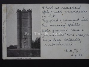 Somerset STOURTON TOWER King Alfred's Tower c1902 UB MERE DUPLEX 984 Postcard