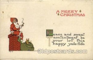 Santa Claus 1916 light wear light stains on card, postal used 1916