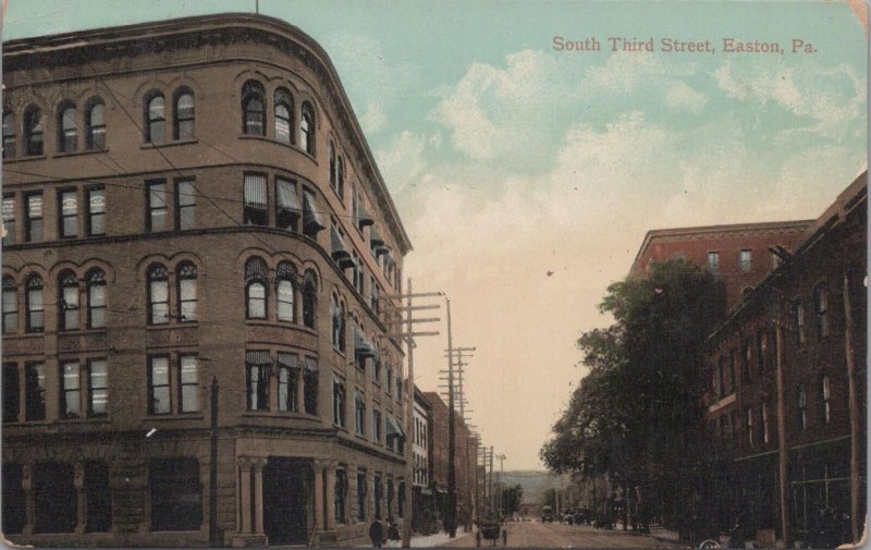 Postcard South Third Street Easton PA