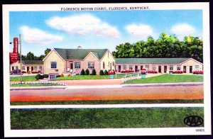 Kentucky FLORENCE Florence Motor Court Situated on US Hwy 25-42  - White Border