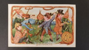 1911 Children Dancing Halloween Postcard from South Portland, ME to Alfred, ME