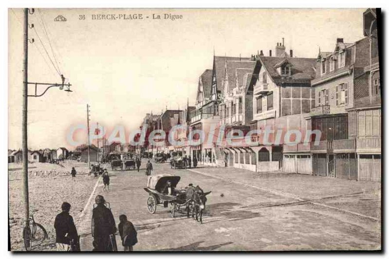 Old Postcard Berck Plage la Digue