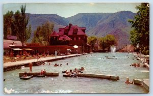 1960 Glenwood Springs Colorado Postcard Swimming Pool Natural Hot Mineral Water