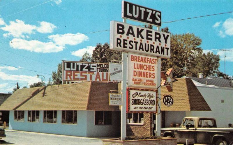 Au Gres Michigan Lutz's Truck Stop Bakery Restaurant Vintage Postcard AA65413