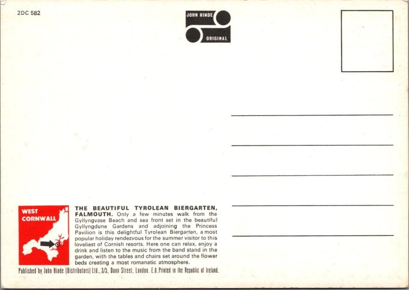 Cornwall Postcard - Falmouth, Tyrolean Biergarten, Princess Pavilion  RR22178