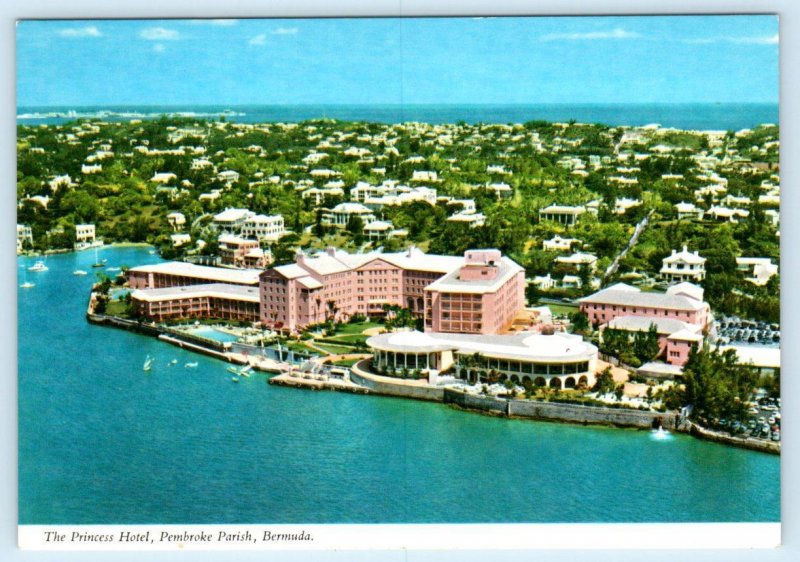 PEMBROKE PARISH, Bermuda ~ Birdseye PRINCESS HOTEL  4x6 Postcard