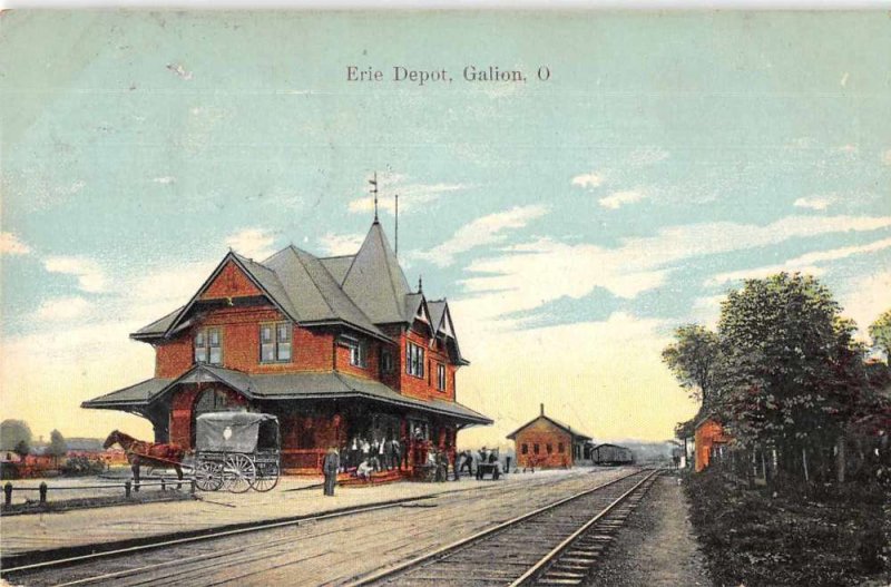 Galion Ohio Erie Depot Train Station Vintage Postcard AA10193 United