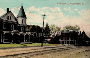 Waynesboro PA West Main St Postcard Pennsylvania