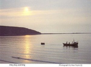 Filey Fishing Boat Brig Bay Yacht Fishing Yorkshire Village Rare Photo Postcard