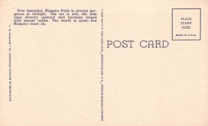 Vintage Postcard Twilight Over American Horseshoe Falls Niagara Falls New York