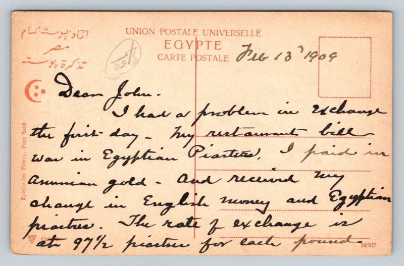 1909  Cairo  Sphinx and Pyramids of Egypt   Postcard