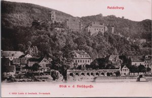 Germany Heidelberg Blick v.d. Hirsch Gaffe Vintage Postcard C170