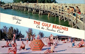 Greetings from The Gulf Beaches of FL c1960 Vintage Postcard Q75