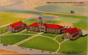 Postcard TX Wichita Falls Hardin Junior College aerial