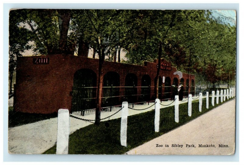 1922 Zoo in Sibley Park Mankato, Minnesota MN Posted Vintage Postcard