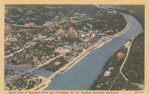 West Virginia Charleston Aerial View Of Kanawha River And Charleston Showing ...