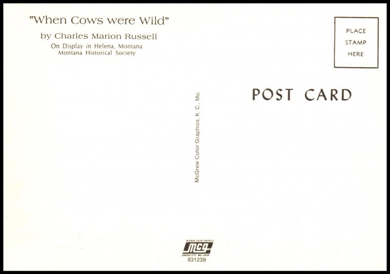 When Cows Were Wild,Charles Marion Russell Western Painting