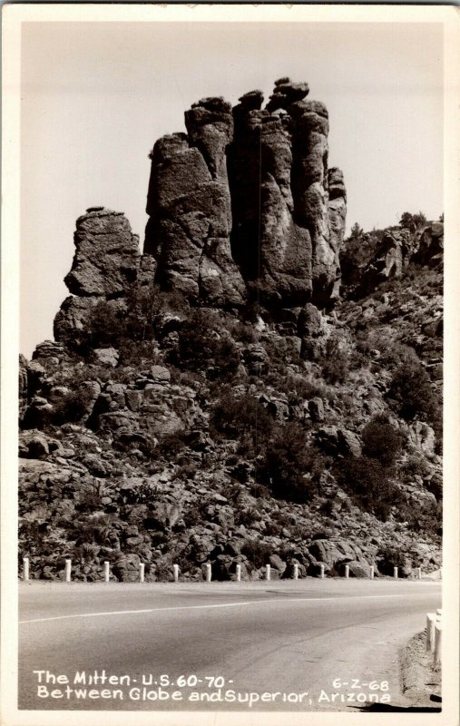 RPPC The Mitten, U.S. Hwy 60-70 Between Globe & Superior AZ Vintage Postcard G49