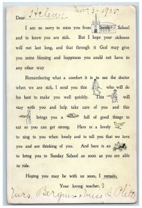 1905 Sunday School Puzzle Teacher Letter Washington DC Posted Antique Postcard