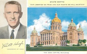 Postcard Iowa Leo A. Hoegh 33rd Governor 1955 Associated Litho 23-10384