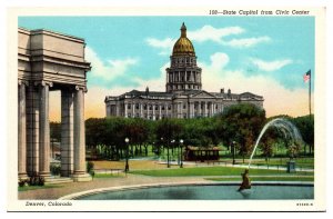 Vintage Colorado State Capitol, Denver, CO Postcard