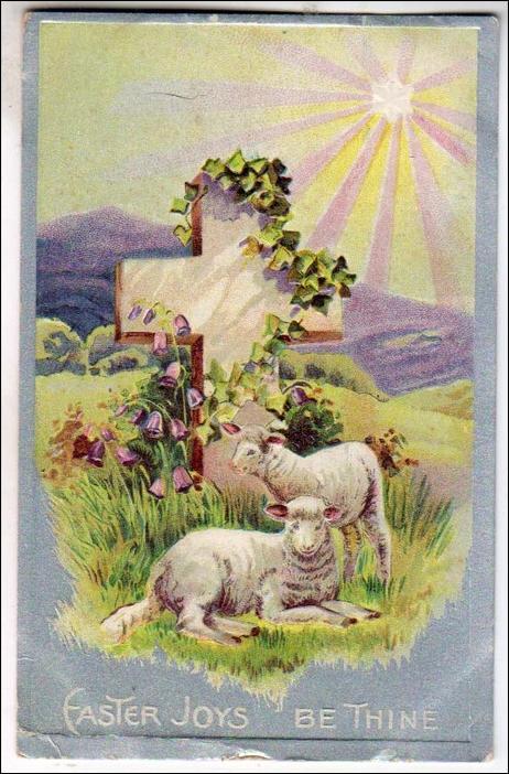 Easter Joys Be Thine - Sheep & Cross