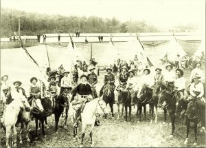 Buffalo Bill with Wild West Cowboys Buffalo Bill Center of the West Postcard