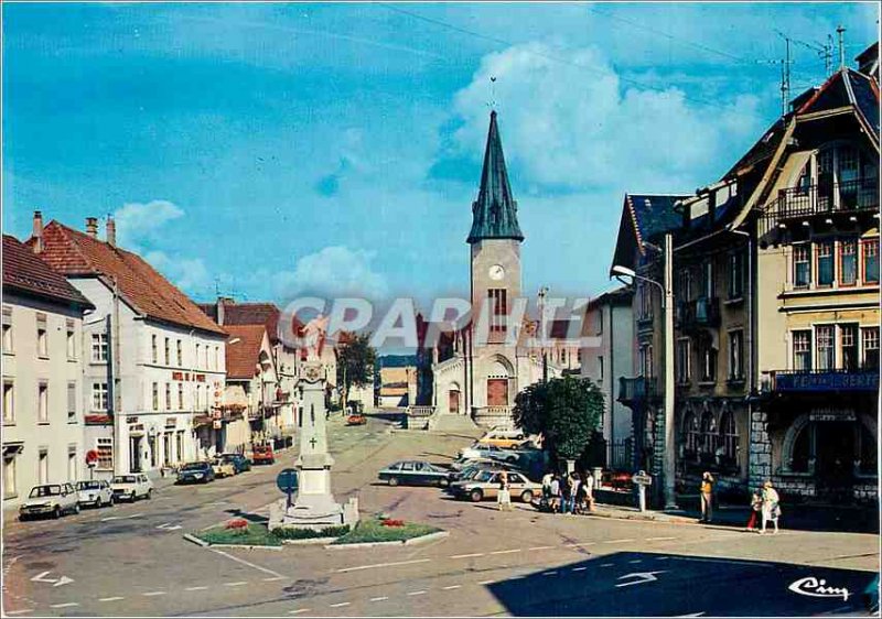 Postcard Modern Charquemont (Doubs) Place de Ville Hotel