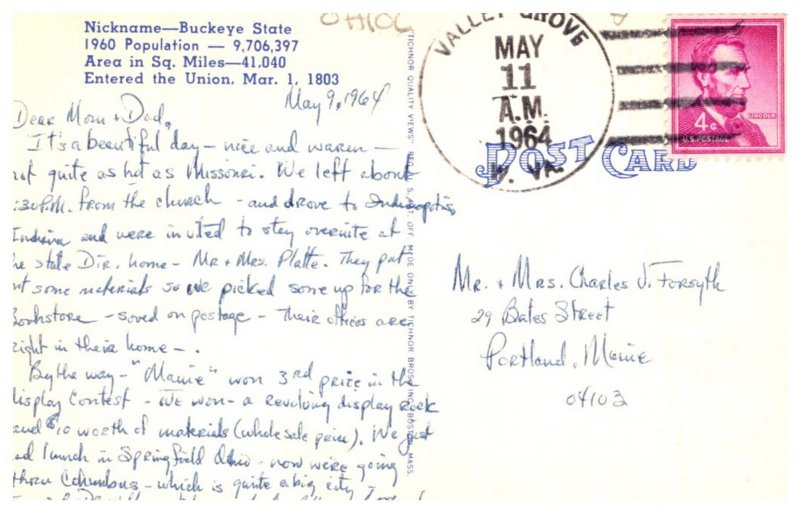 Ohio Buckeye State LARGE LETTER