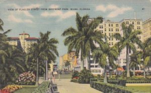 Florida Miami View Of Flagler Street From Bayfront Park