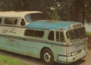 1961 Greyhound Scenicruiser double decker bus Express postcard F110 