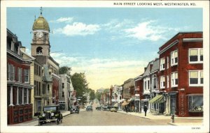 Westminster Maryland MD Main Street Looking West Vintage Postcard