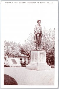 VINTAGE POSTCARD LINCOLN, THE SOLDIER MONUMENT AT DIXON ILLINOIS