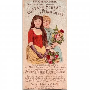 AUSTEN'S FOREST FLOWER COLOGNE - Victorian Trade Card - SWA-GEH Concert Company
