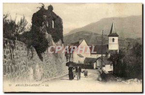 Argeles Gazost - Woman with Umbrella Old Postcard