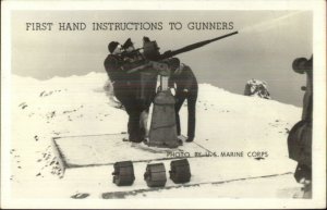 Parris Island SC 1944 Cancel Gunner Instruction Real Photo Postcard