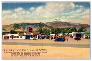 Colorado Springs Colorado CO Postcard Rodeo Court Hotel Exterior Building c1940