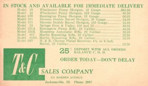 Advertising Postcard 1950 T & C Sales Company Jacksonville Illinois