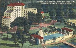 1940s Savannah Georgia Wilmington Island Hotel Golf Club Postcard 26-372