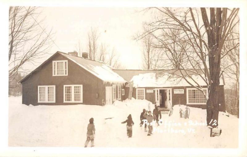 Marlboro Vermont Post Office Snow Scene Real Photo Antique Postcard K69470