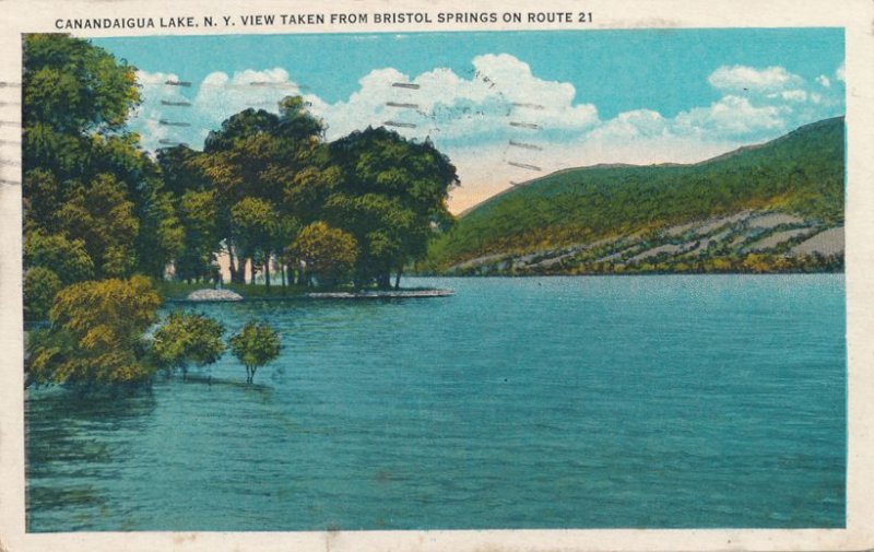 Canandaigua Lake view from Bristol Springs NY, New York - pm 1936 - WB