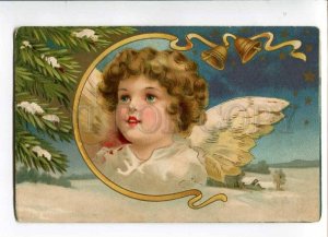 280161 CHRISTMAS X-mas WINGED ANGEL Art Nouveau Vintage LITHO