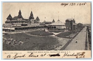 1905 Manhattan Beach Hotel Exterior Building Manhattan Beach New York Postcard