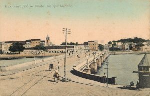 Brazil Pernambuco Ponte Buarque Macedo bridge vintage postcard