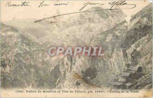 Postcard Old Vallon Roubion and Tete Falcon alt 1340 m Valley of the Tinee