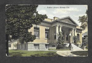1920 Postcard Public Library Orange CA!